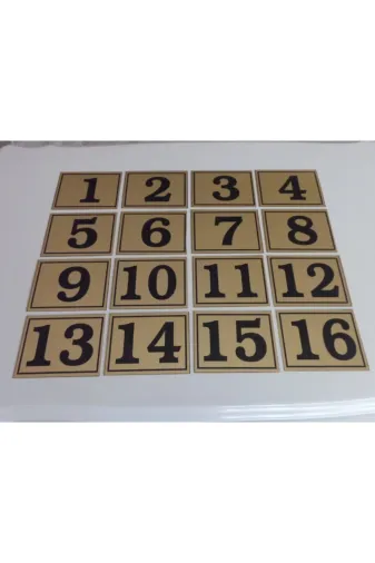 GENDEC GEN2000-16 6X8 Cm Yapışkanlı No 1'den 16'ya Raf, Posta Kutusu, Dolap, Ayakkabılık, Kapı Numarası