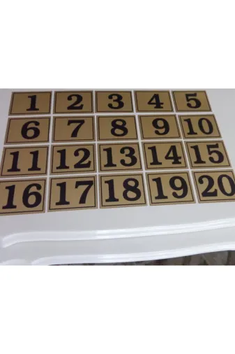 GENDEC GEN2000-34 6X8 Cm Yapışkanlı No 1'den 34' E Raf, Posta Kutusu, Dolap, Ayakkabılık, Kapı Numarası