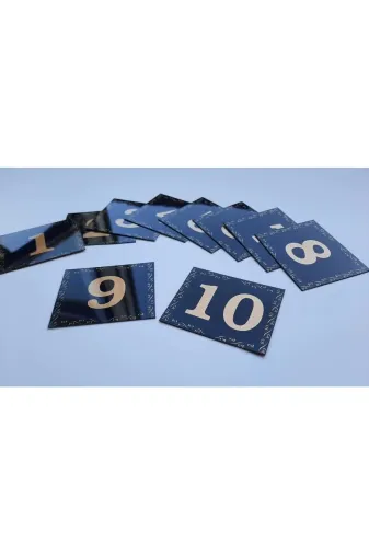 GENDEC GEN5.5X6.5CM00-10 Kapı Numarası 5.5X6.5 Siyah Zemin Üzeri Altın Sarı Baskı Kendinden Yapışkanlı No:1 Den 10’A