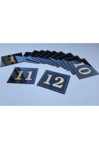 GENDEC GEN5.5X6.5CM00-12 Kapı Numarası 5.5X6.5 Siyah Zemin Üzeri Altın Sarı Baskı Kendinden Yapışkanlı No:1 Den 12’E