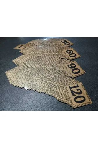 GENDEC GEN5.5X6.5CM01-120 Kapı Numarası 5.5X6.5 Cm Metalik Altın Sarı Üzeri Siyah Baskı Kendinden Yapışkanlı No:1 Den 120’Ye