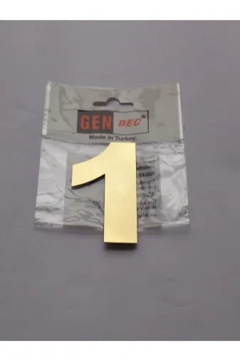 GENDEC GENA108-1 8 Cm Altın Sarı Paslanmaz Metal No:1 Kapı Numarası ,villa ,birim No