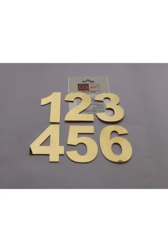 GENDEC GENA108-123456 8 Cm Altın Sarı Paslanmaz Metal No:1-2-3-4-5-6 Kapı Numarası ,villa ,birim No