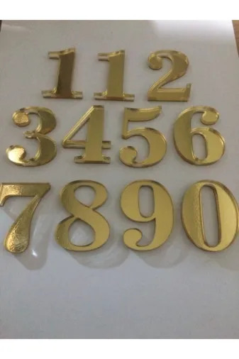 GENDEC GENA505-11234567890 Altın Sarı No:1-1-2-3-4-5-6-7-8-9-0 Kapı Numarası 5 Cm