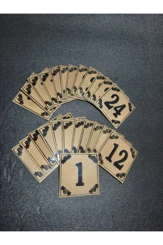 GENDEC GENA6-24 Kapı Numarası 6X6 Cm No 1'den 24 E Yapışkanlı Metalik Altınsarı Üzeri Siyah Baskı