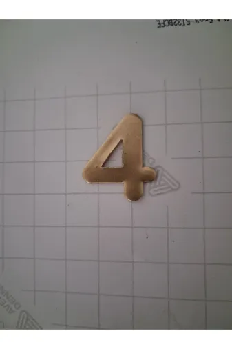 GENDEC GENAS-004 Kapı Numarası 4.2 Cm Altın Sarı Metal Kendinden Yapışkanlı Kapı Numarası No:4