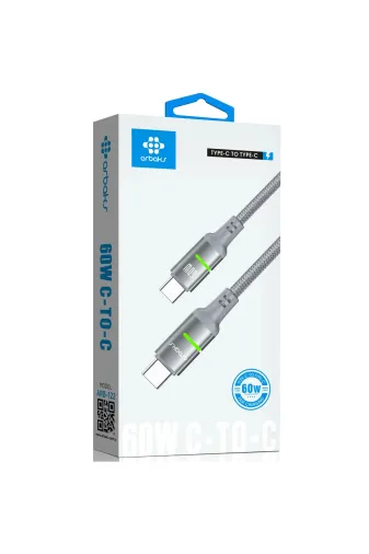 GenelTedarik P227501S5409 Type-C To Type-C 60W Hızlı Şarj Ve Data Kablosu – Örgülü, Dayanıklı, Led Işıklı Tasarım Arbaks Arb-1