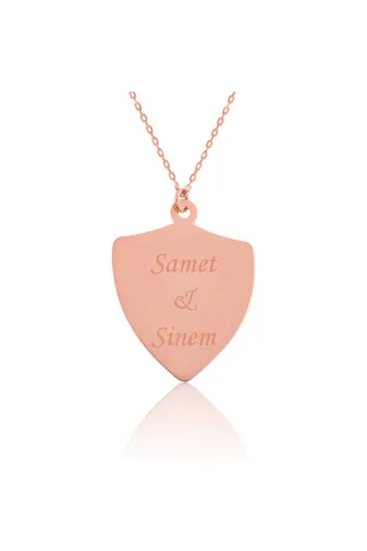 Generic DMR-GMSH-BRKD-PT0580037 Gümüş Rose Kişiye Özel İsimli Zırh Plaka Kolye