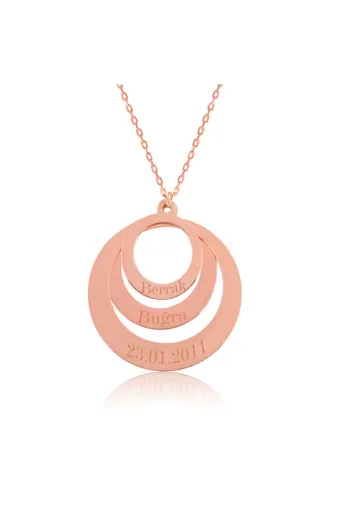 Generic DMR-GMSH-BRKD-PT0580198 Gümüş Rose Aşk Çemberi İsimli Kolye