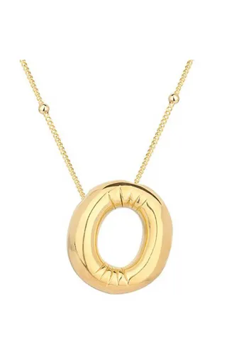 Generic DMR-GMSH-BRKD-PT11004216 Gümüş Gold Balon O Harfi Kadın Kolye
