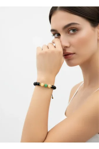 Gift Sellection hmç011 Gerçek Doğal Taş-Şifa Aventerun Ve Kalsit Bileklik -Başarı Kariyer Cesaret