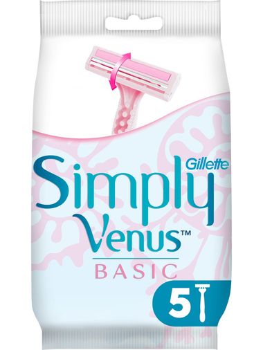 Gillette Venus Simply Venus 2 Basic Kadın Tıraş Bıçağı (Paket içeriği 5 Adet)
