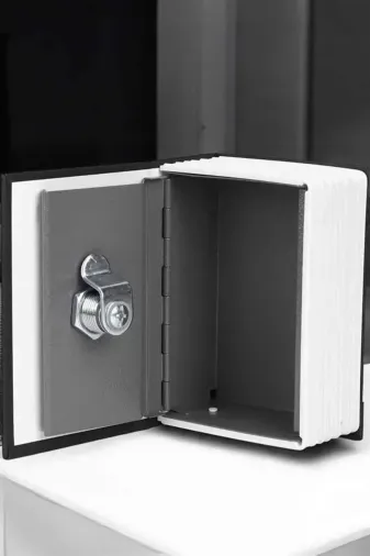 Gizli Kasa Kitap Görünümlü Anahtarlı Çelik Mini Kasa