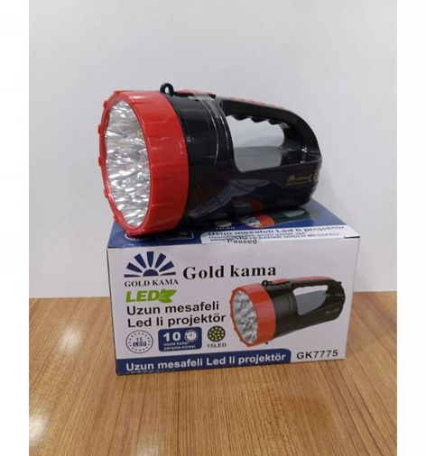 Gk7775 Gold Kama Gk-7775 Uzun Mesafeli 15 Ledli Şarjlı El Feneri