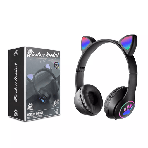 gkeEyv2A6W Subzero Sw78 Sevimli Kedi Kulaklı Led Işıklı Katlanabilir Kablosuz Kulaküstü Bluetooth Kulaklık