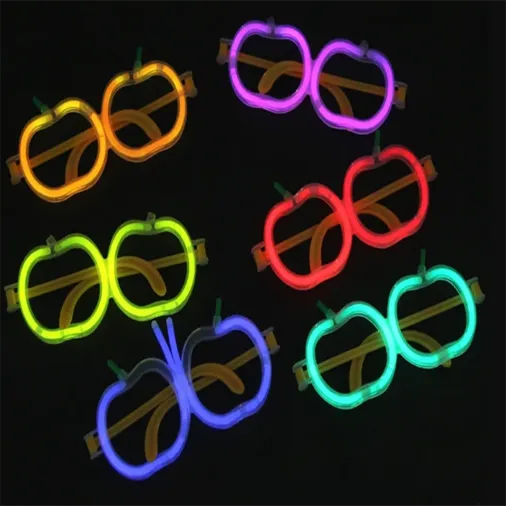Glow Stick Elma Gözlük - Glow Partisi Gözlüğü - Glow Stick Gözlük 12 Adet (4745)