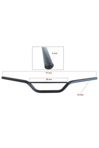 Gms GMS6157 Cross-Atv-Cg Uyumlu Atkılı Gidon Siyah 22Mm