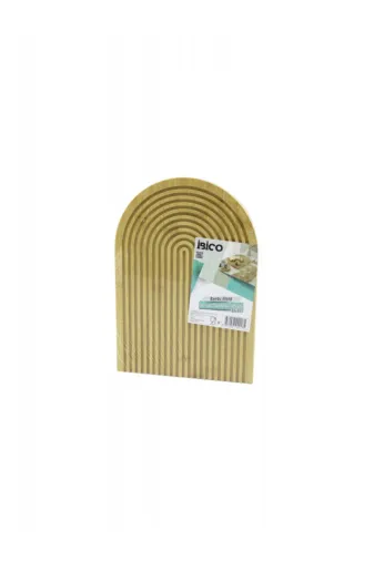 Go İthalat 5224Gok223640 Yarim Daire Çift Tarafli=Düz - Kanalli Ahşap Bambu Sunum Tepsi 22X32Cm (5324)
