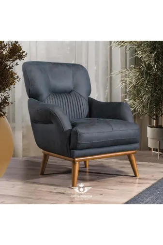GOFFİHOME Goffihomeeylülberjer Keten Nubuk Kumaşlı Gürgen Ağacı Gri Süngerli Eylül Berjer Koltuk 2 Yıl Garantili (70*75*90Cm)