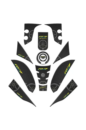 Gogo R7FULLSET007 Yamaha R7 2021 - 2024 Uyumlu Full Tank Pad Set 007