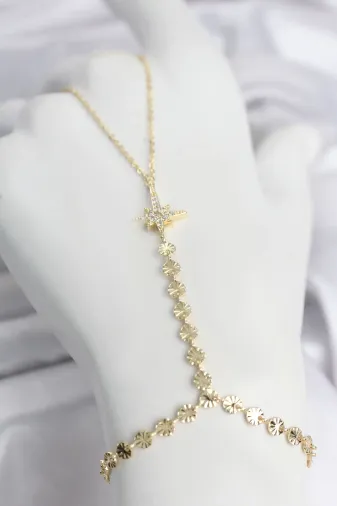 Gold Renk Pirinç Kutup Yıldızı Zirkon Taşlı Şahmeran TJ-SN787