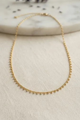 Gold Renk Topçcuk Model 60 cm Kadın Kolye TJ-BKO11212