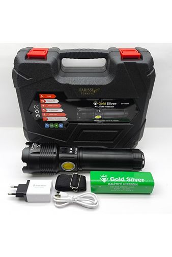GoldSilver Gs-15200 | 110W 11.000 Lümen - 3 Km Menzilli Profesyonel Zoomlu El Feneri