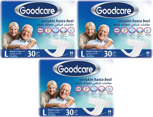 Goodcare Yetişkin Bezi Bel Bantlı Tekstil Yüzey L - Large - Büyük 90 Adet