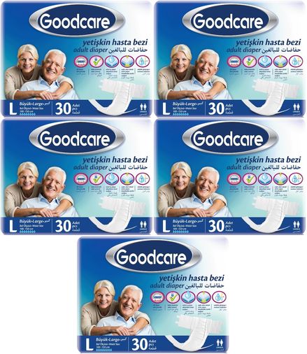 Goodcare Yetişkin Bezi Bel Bantlı Tekstil Yüzey L - Large - Büyük 150 Adet