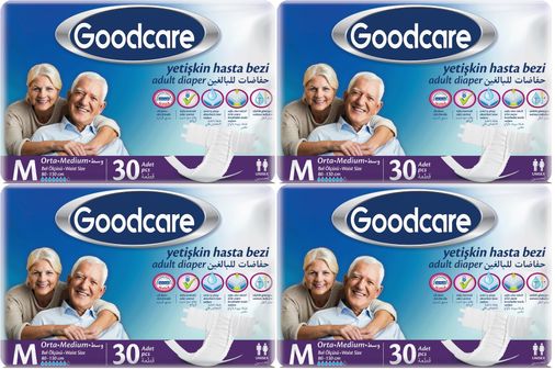 Goodcare Yetişkin Bezi Bel Bantlı Tekstil Yüzey M Medium - Orta 120 Adet (4PK*30)