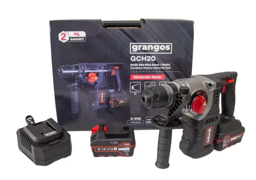 Grangos GCH20-F2 20V 5 Ah Çift Akülü SDS-Plus Kırıcı/Delici