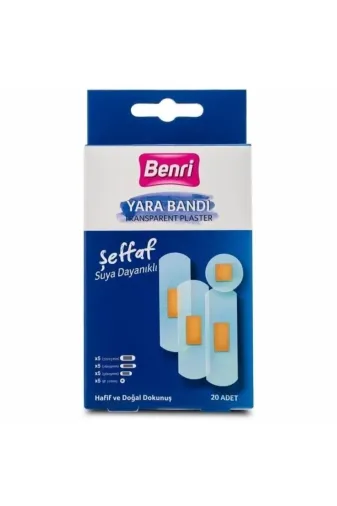 GRATİS GK777 Benri Şeffaf Suya Dayanıklı Yara Bandı 20'li