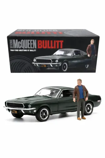 Greenlight Collectibles bullittbox 1:64 Steve Mcqueen “Bullitt” Ford Mustang + Figür (Kutulu)