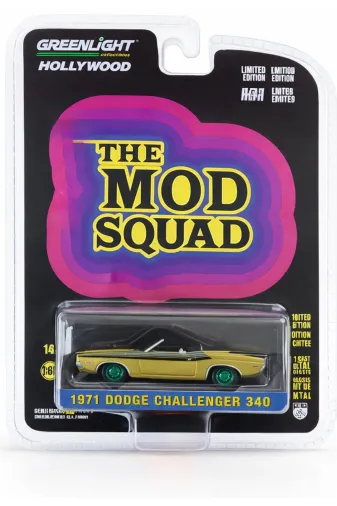Greenlight Collectibles moddquad340 Hollywood Mod Squad 1971 Dodge Challenger 340 Green Machine 1:64 Diecast Model