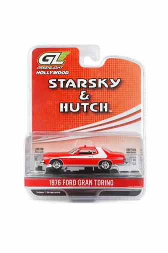 Greenlight Collectibles starsky02 Greenlight 1976 Ford Gran Torino Starsky & Hutch 1:64 Diecast Model Araba Lisanslı Koleksiyon