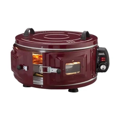 Gross Yuvarlak Davul Fırın Standart Ayarlanabilir Termostat = 50°C-320°C 1300W - 53CM Alünyum Tepsi
