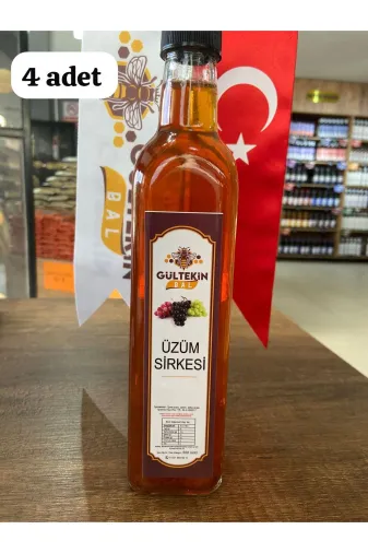 GÜLTEKİN BAL 125454648651 Üzüm Sirkesi 500 Ml 4 Adet 2000 Ml