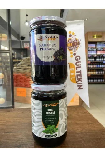 GÜLTEKİN BAL 345678 Nane Pekmezi 800 Gram & Karadut Pekmezi 800 Gram