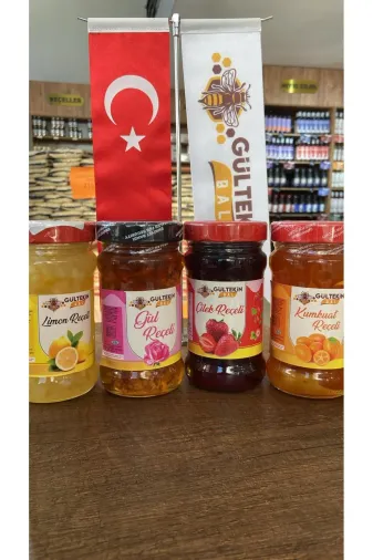GÜLTEKİN BAL 35345434 Reçel Paketi 4 Lü (Limon Kumkuat Gül Çilek )