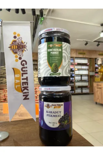 GÜLTEKİN BAL 435454546 Karadut Pekmezi 800 Gr Kozalak Pekmezi 800 Gram 2 Li Ürün