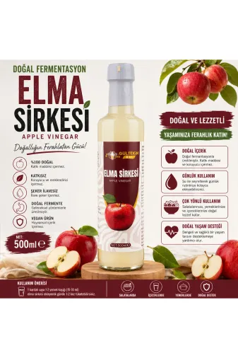 GÜLTEKİN BAL 92627928 Elma Sirkesi 500 Ml