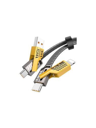 Gunkes SDF54S56E 4In1 Pd 65 Watt Type-C/27 Watt Iphone Halat Örgü Kırılmaz Uç 1 Metre Hızlı Şarj Ve Data Kablosu