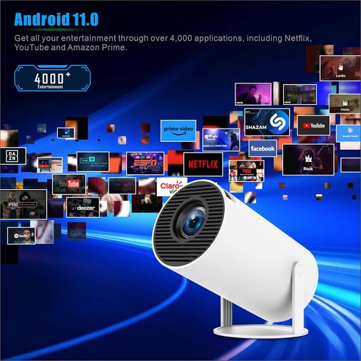 Gunkes Taşınabilir Android Projeksiyon En Güncel Versiyon Wifi Destekli Akıllı Sinema Projektör Ultra Hd