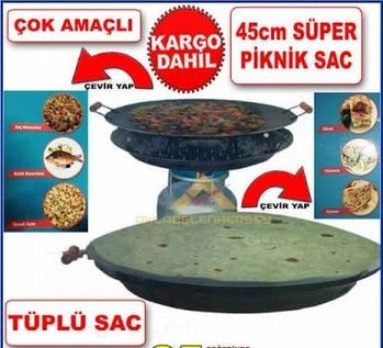 GÜRYAN 2945306 Güryan Tüplü Sac Katmer Kavurma Sacı Çift Fonksiyon Tüp Üstü Sac