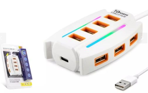 Hadron HDX7037 2.0 10*Usb 1.2M Beyaz Usb Hub