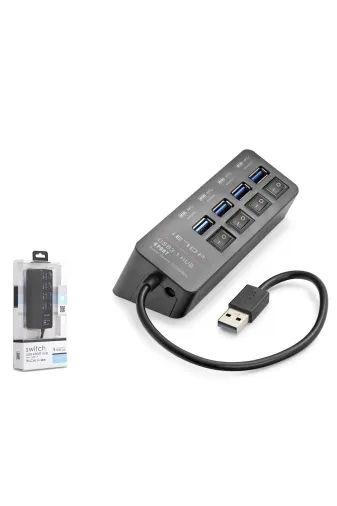 HADRON Ietop Hdx7056 Usb 3.1 Hub Anahtarlı 4 Port 5 Gbps - Siyah