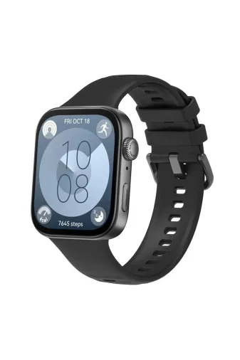 Hafk HFK-C8683140777487 Mey İthalat® Huawei Watch Fit 3 Klasik Kordon - Siyah