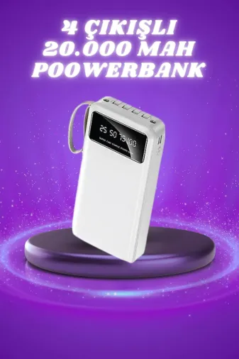 Hafk HFK-MMEYTDUCZPOWERBANKKK5 Mey İthalat® Powerbank Şarj Cihazı 4 Çıkışlı 20.000 Mah Powerbank Taşınabilir Çoklu Giriş