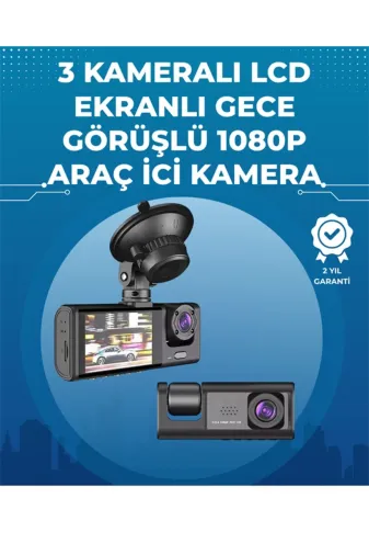 Hafk HFK-MMEYTDUCZZZARAKAMERASISLNDR-2 Mey İthalat® Gece Görüşlü 3'lü Araç Kamerası – Geri Görüş Destekli, 170° Geniş Açı