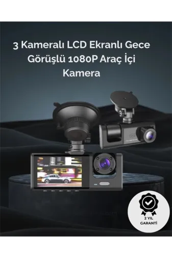 Hafk HFK-MMEYTDUCZZZARAKAMERASISLNDR Mey İthalat® 1. 3 Kameralı Full Hd Araç Kamerası – Ön, İç Ve Arka Görüş Ile %100 Kapsama
